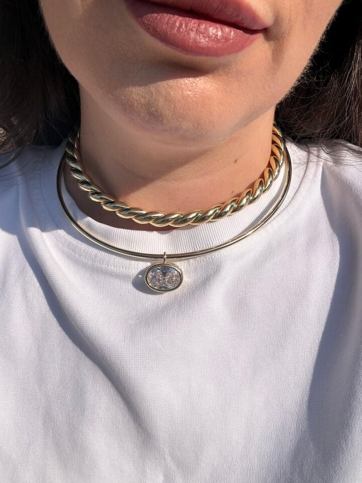 Taşlı Choker Kolye