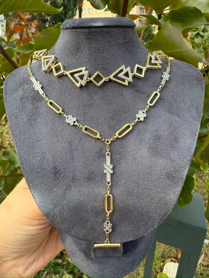 Gold Renkli Marka Y Kolye