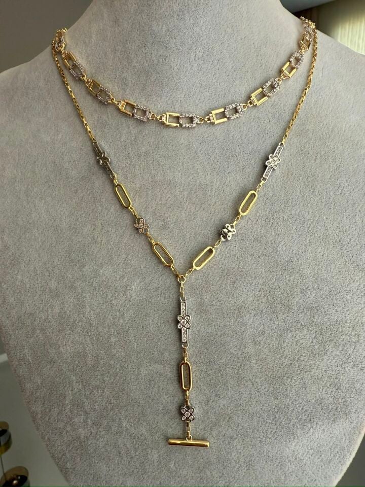 Gold Renkli Marka Y Kolye