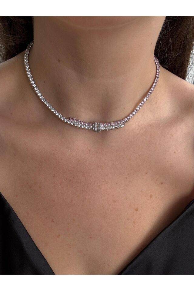 3 MM Pembe Su Yolu Kolye (Choker)
