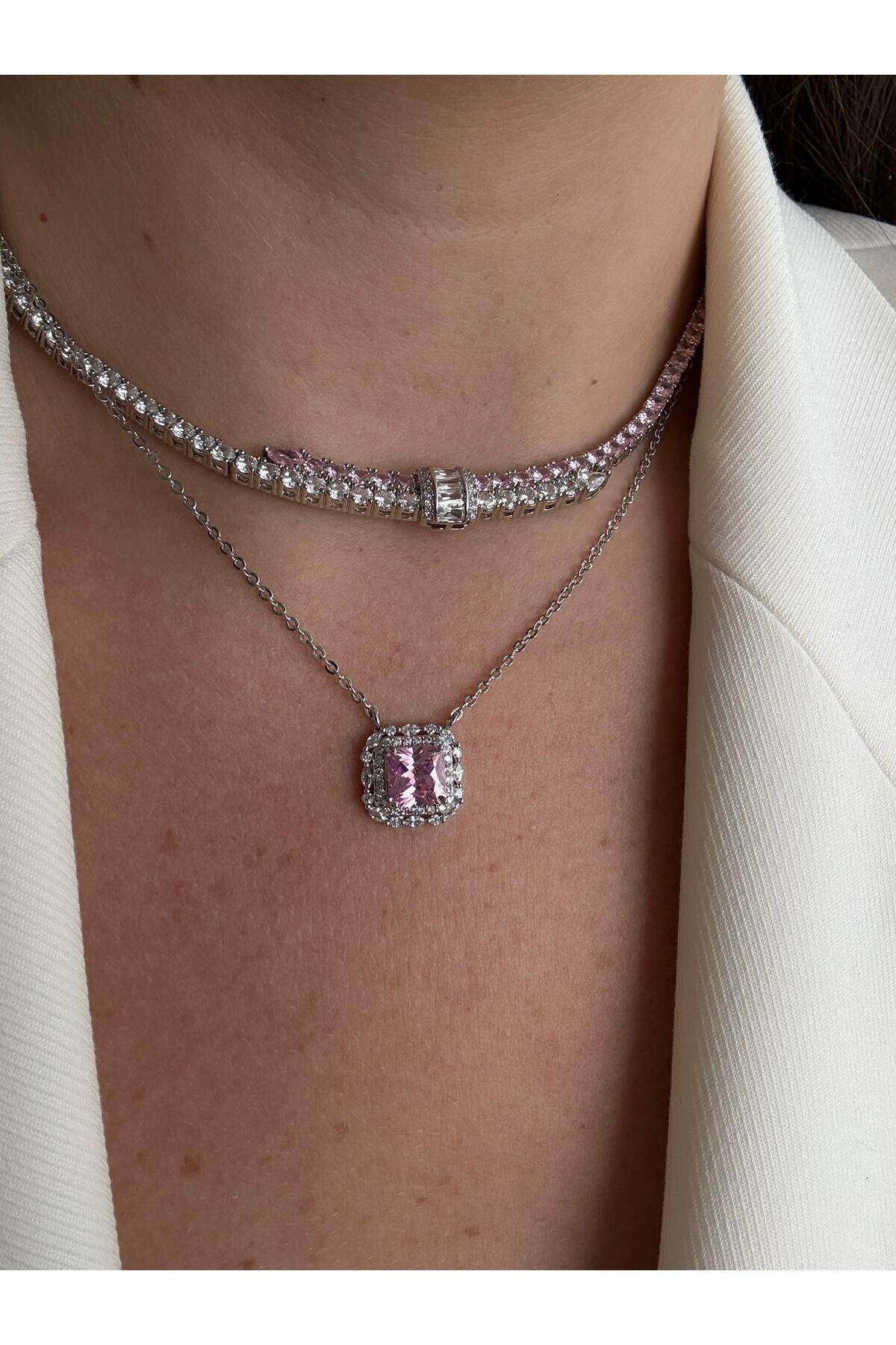 3 MM Pembe Su Yolu Kolye (Choker)