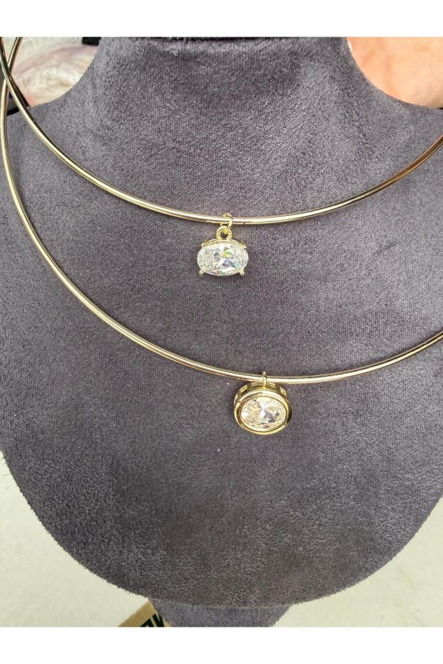 Büyük Taşlı Minimal Choker Kolye