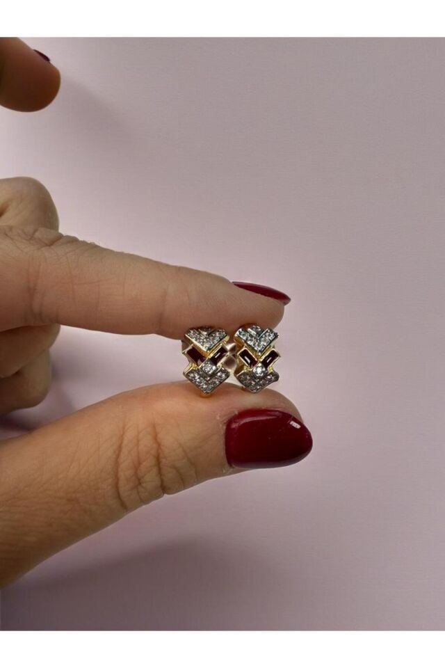luna bordo taşlı ear cuff