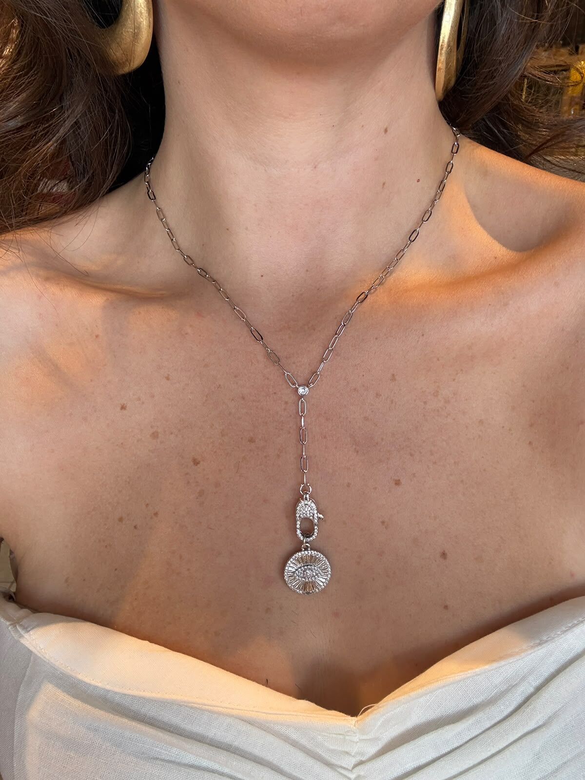 Gümüş Renkli Charm Kolye