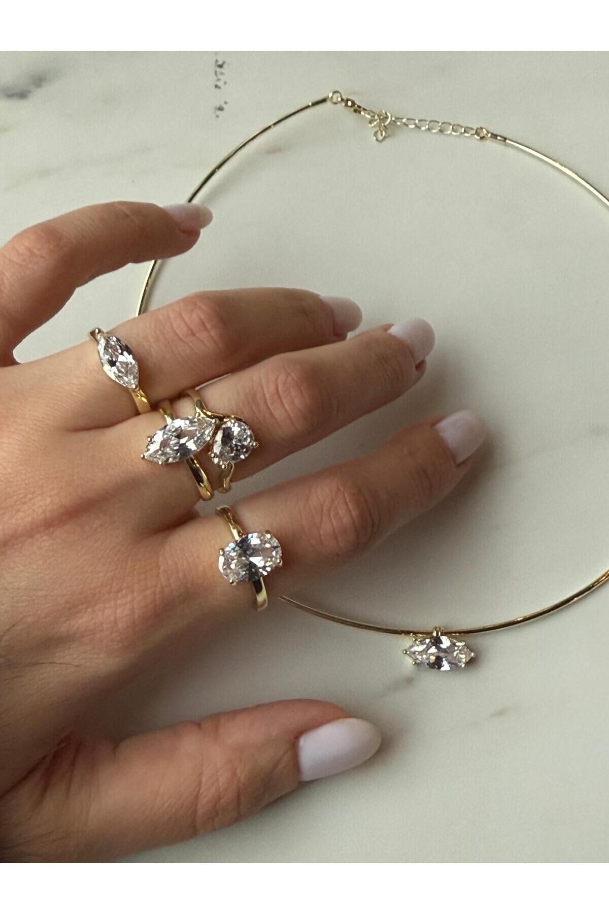 Markiz Kesim Taşlı Choker Kolye