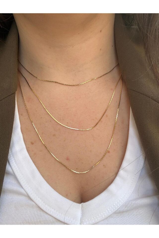 3 lü İnce Zincir Kolye