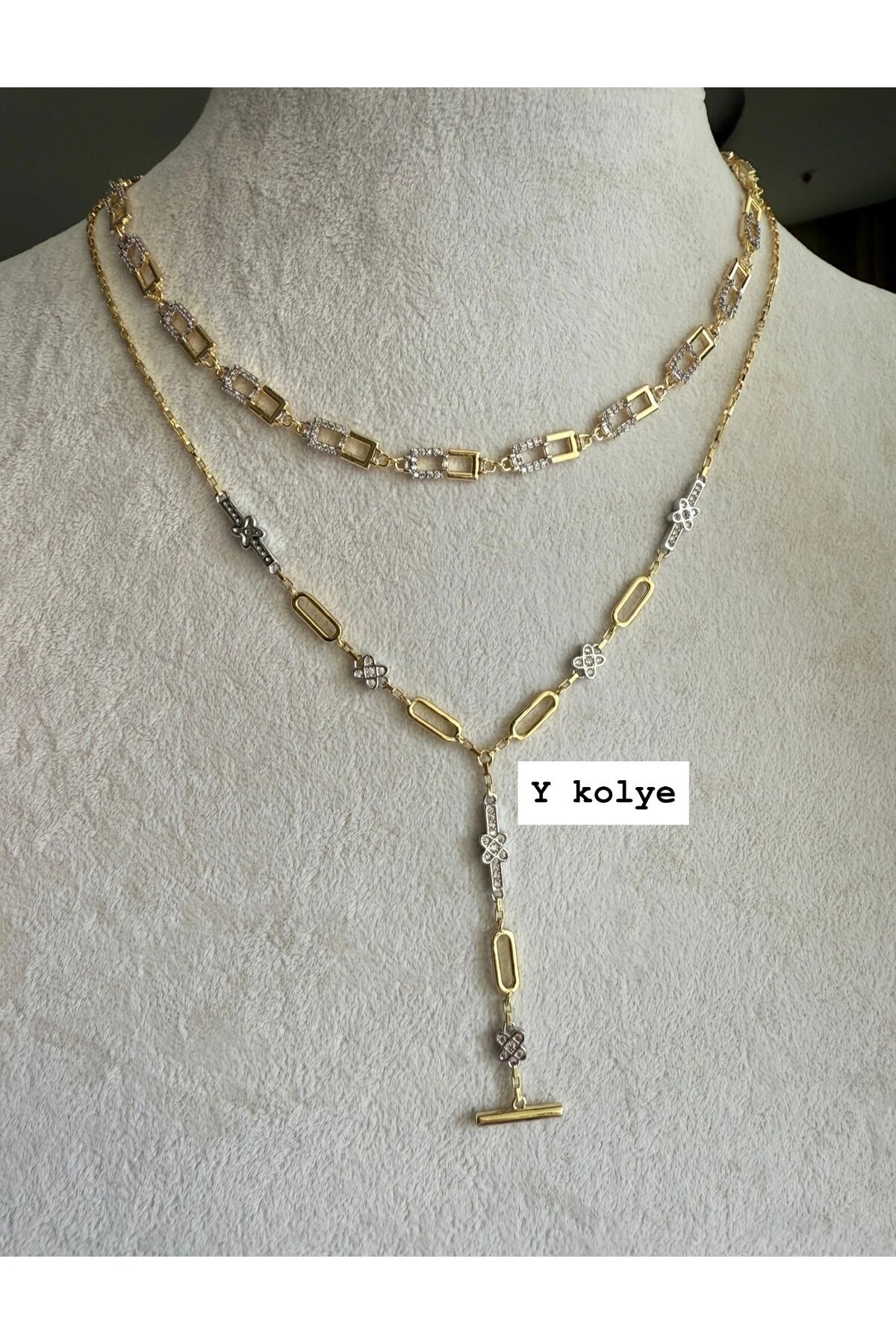 Y kolye Altın - 45 Cm